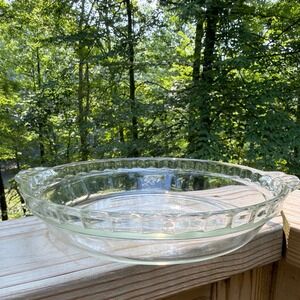 Pyrex Corning Pie Plate Fluted Scalloped Baking Dish Clear Glass 9" 228